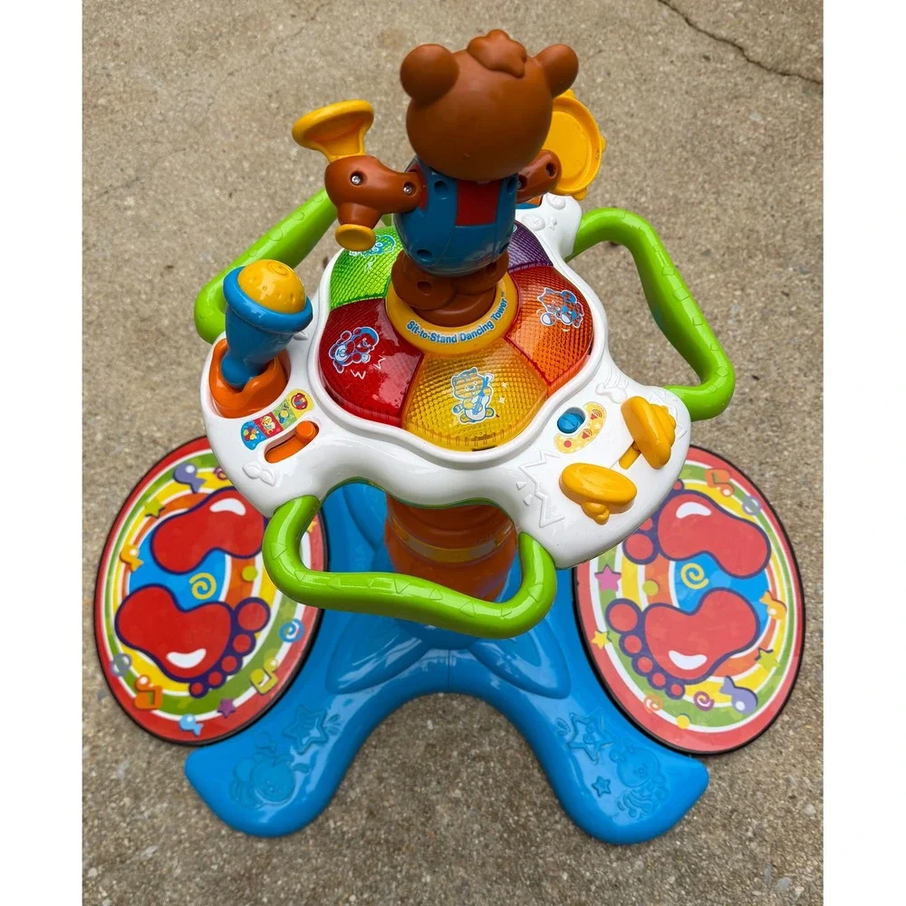 VTech 2007 Sit-to-Stand Dancing Tower Musical Activity Center Toy Blue Bear HTF